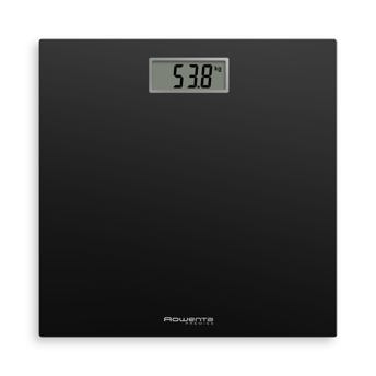 comprar Rowenta Premiss - Bascula de bano con Pantalla LCD, diseno fino de 2cm de alto, hasta 150 kg y 100 gr precision, encendido y apagado automatico, Negro BS1400