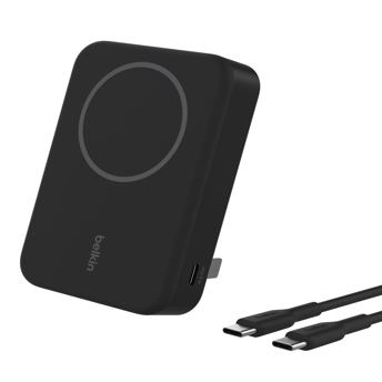 comprar Belkin BoostCharge Pro bateria externa inalambrica de 10 000 mAh con Qi2, cargador portatil compatible con MagSafe + soporte caballete, iPhone 16, 16 Plus, 16 Pro, 16 Pro Max, iPhone 15 y otros, negro