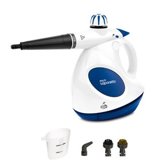 comprar Polti Vaporetto First, Pistola de Vapor con Caldera y Tapon de Seguridad, Caldera de Alta Presion hasta 3 Bar, 5 Accesorios Incluidos, Blanco y Azul