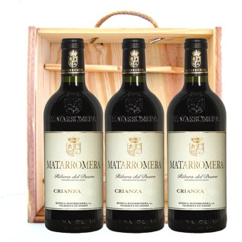 comprar Estuche de Madera de 3 Botellas de Matarromera Crianza - 750 ml