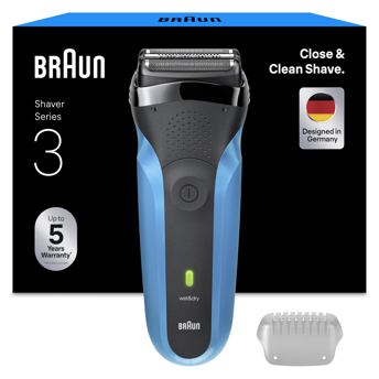 comprar Braun Afeitadora Electrica Hombre Series 3, Maquina De Afeitar Barba En Seco Y Mojado, 2 Laminas, 30 Min De Autonomia, Carga Rapida, 310S, Azul