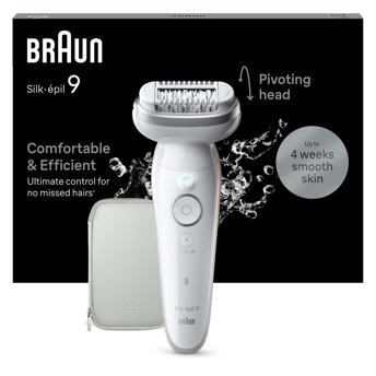 comprar Braun Silk-epil 9, Depiladora Electrica Para Una Eliminacion Del Vello Facil, Piel Suave Duradera, 9-011, Blanca/Plateada