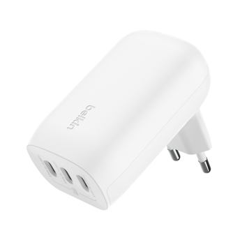 comprar Belkin Cargador de Pared con 3 Puertos USB-C y PPS a 67 W BoostcCharge Pro, Carga rapida USB-C PD 3.1 para la Serie iPhone 16, 15, MacBook Pro, AirPods, Galaxy y Otros con Power Delivery, Blanco