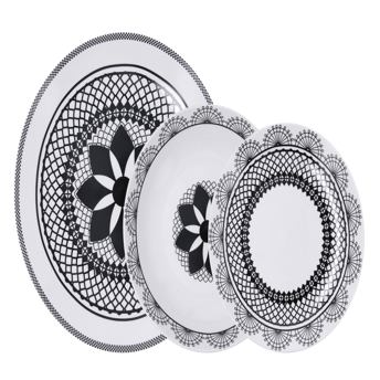 comprar Quid LA BOUCHEE BY LA CARTUJA DE SEVILLA MEDINA - Vajilla Porcelana 18 Piezas 6 Personas